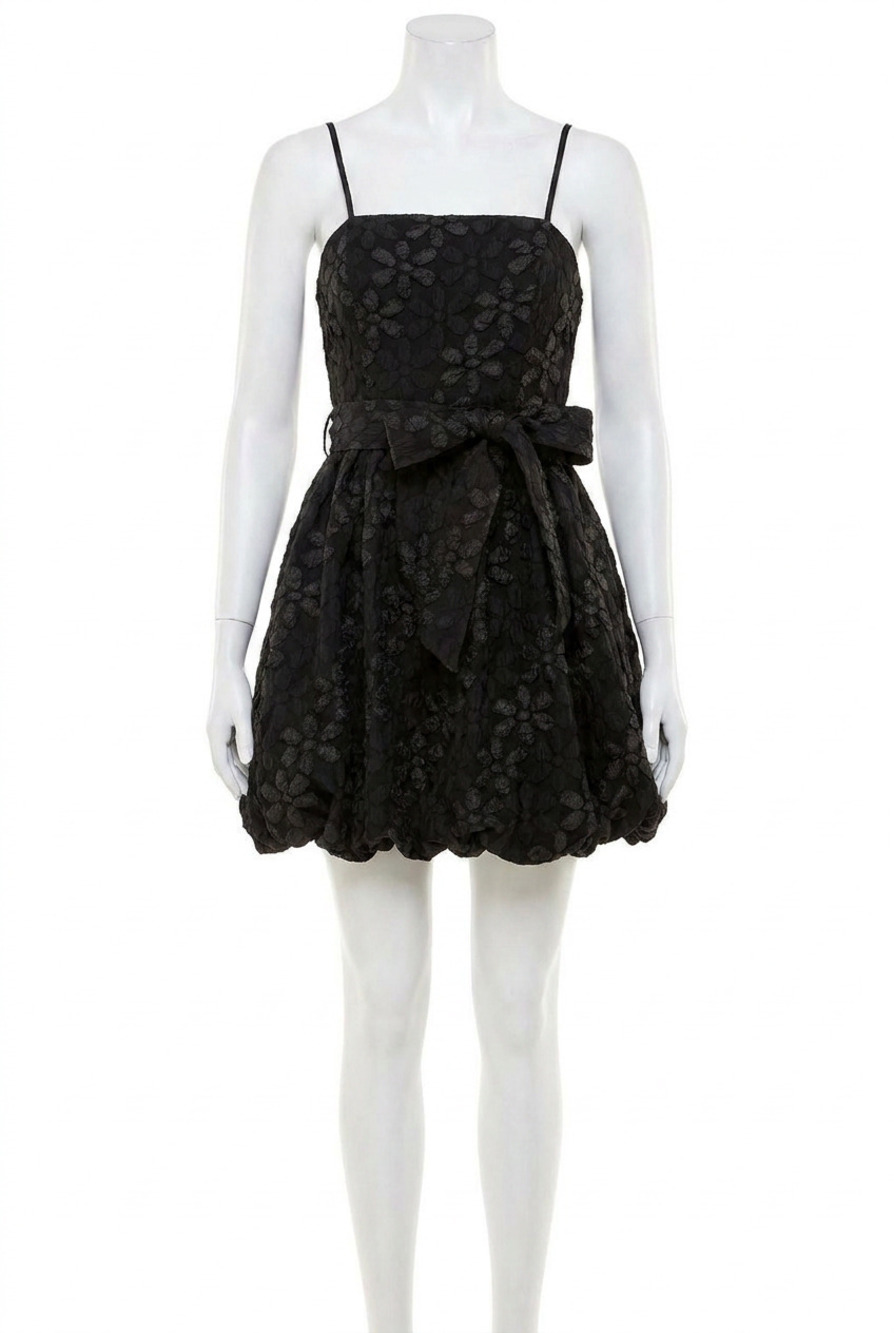 NEW TCEC floral bubble hem mini dress in black